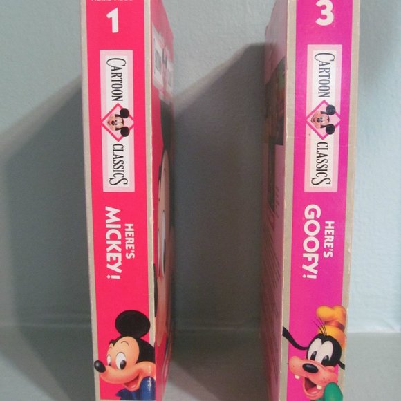 Walt Disney Vtg Here's Mickey Mouse & Here's Goofy 2 VHS Tapes - Picture 2 of 11